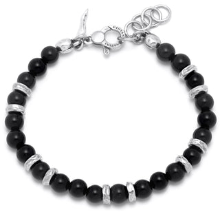Giovanni Raspini Silver Onyx Tango Bracelet - Size L