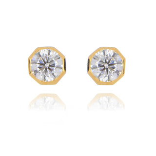 Fine Jewellery Jewellery 9ct Yellow Gold 0.50ct Laboratory Grown Diamond Stud Earrings, Octagonal Collection 6002004
