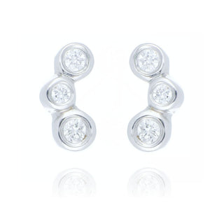 9ct White Gold Diamond Scatter Stud Earrings