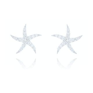 18ct White Gold 0.19ct Diamond Star Stud Earrings