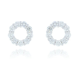 18ct white gold 0.70ct diamond circle stud earrings