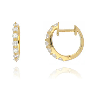 Mini gold 2025 diamond hoop earrings