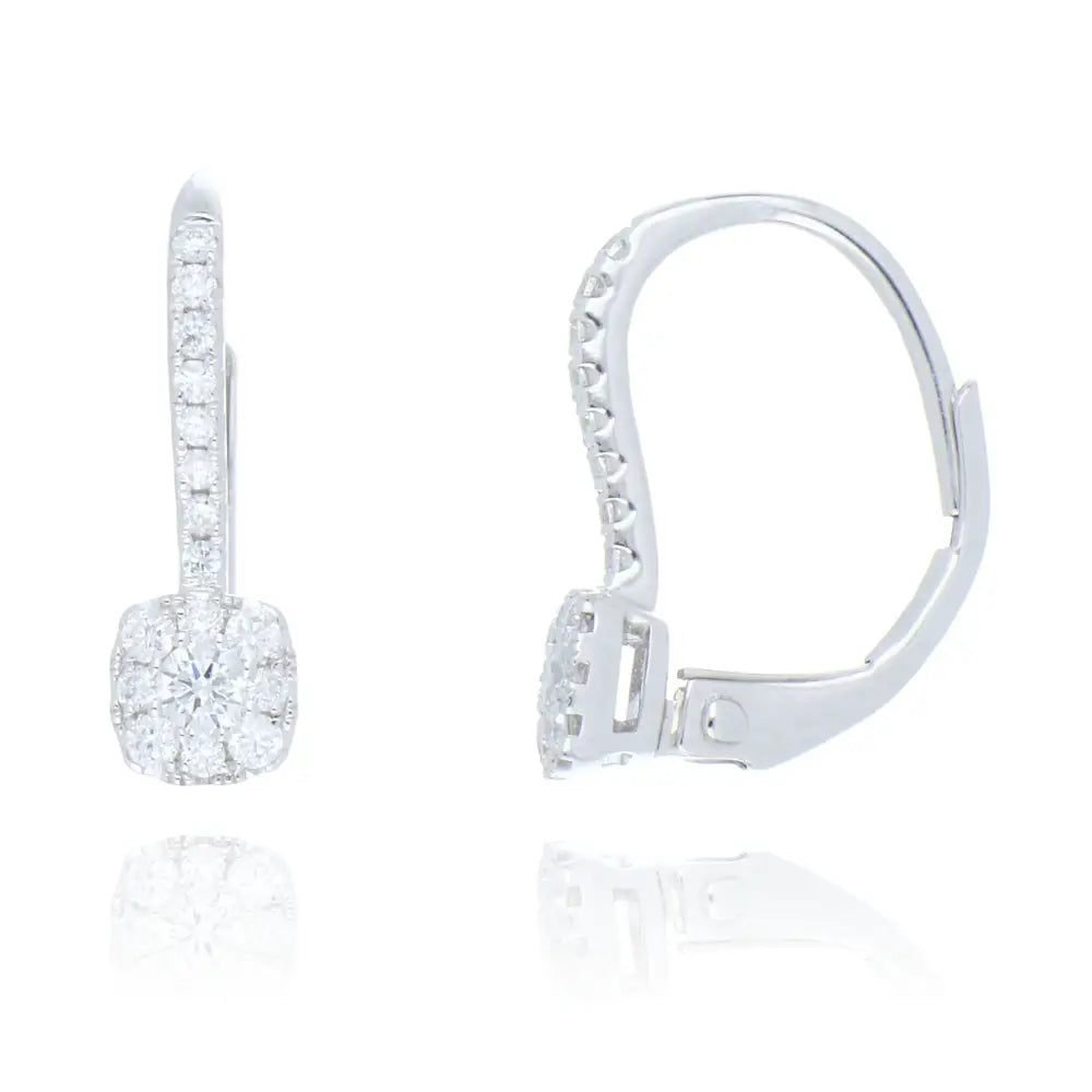 Fine Jewellery Jewellery 18ct white gold 0.32ct diamond hoop drop earrings 1210970