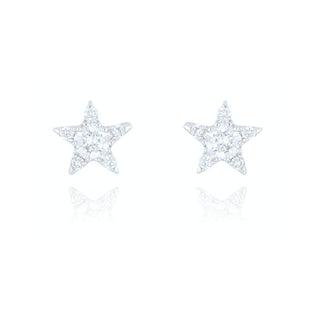 18ct white gold 0.16ct diamond star stud earrings