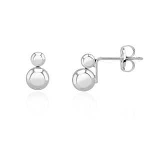 Fine Jewellery Jewellery 9ct White Gold Double Ball Stud Earrings 1218207