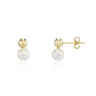 9ct Yellow Gold Pearl Stud Earrings
