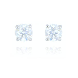 Platinum 1.00ct Diamond Solitaire Stud Earrings