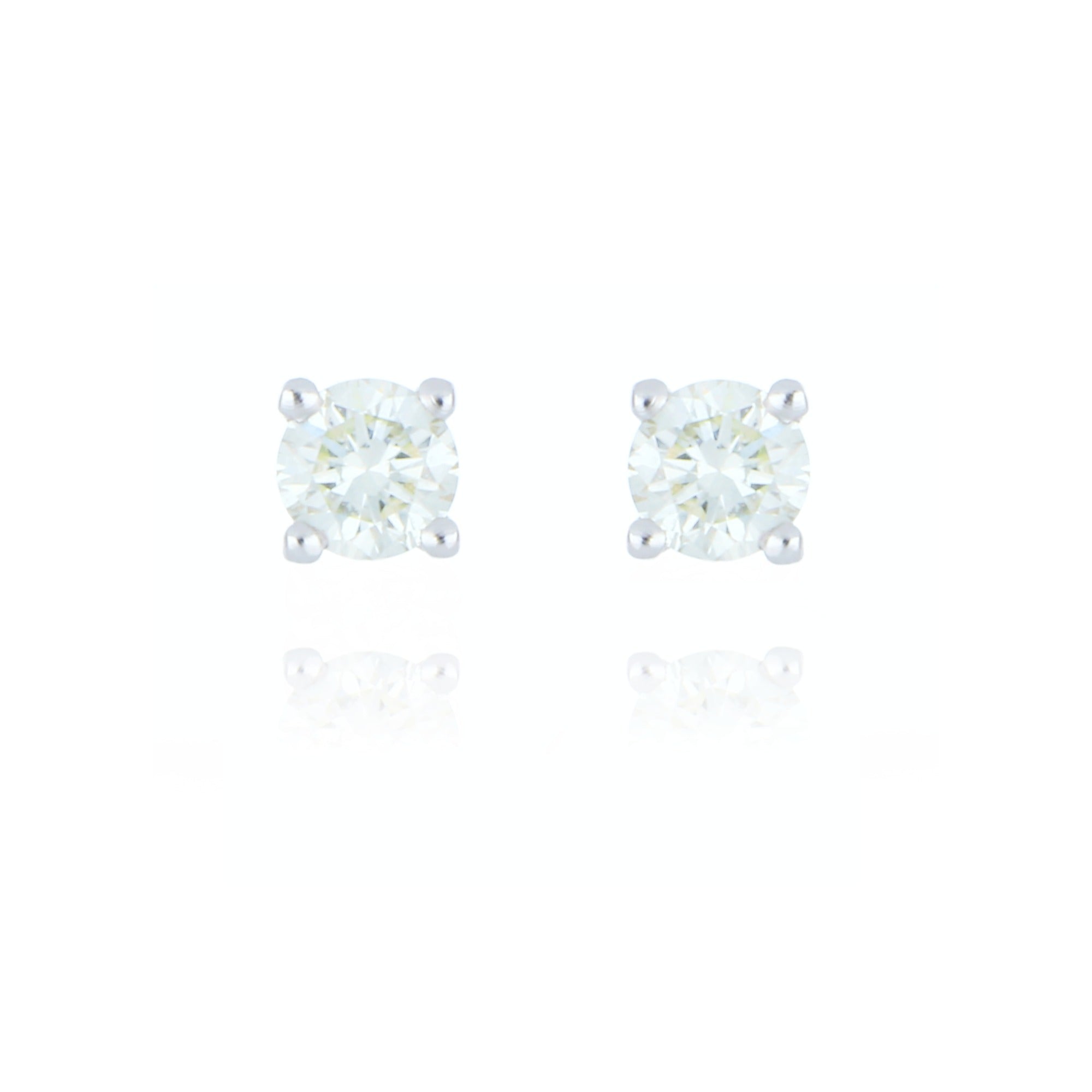 9ct Gold 0.25ct Diamond Solitaire Stud Earrings – Real Natural Diamond, Gift Boxed