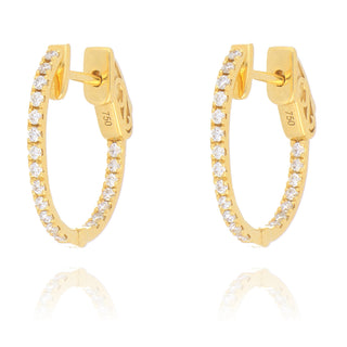 Fine Jewellery Jewellery 18ct Yellow Gold 0.30ct Diamond Round Hoop Earrings 1220216