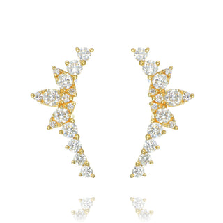 Fine Jewellery Jewellery 18ct Yellow Gold 0.66ct Diamond Curve Stud Earrings 1220238