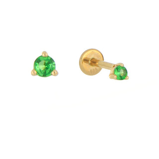 A&S Ear Styling Collection 14ct Yellow Gold 2mm Tsavorite Single Stud Earring