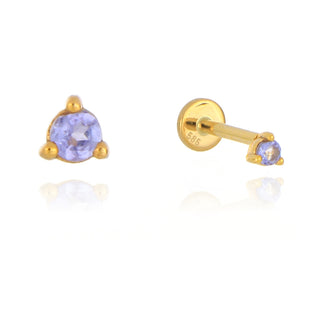A&S Ear Styling Collection 14ct Yellow Gold 2mm Tanzanite Single Stud Earring
