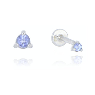 A&S Ear Styling Collection 14ct White Gold 2mm Tanzanite Single Stud Earring