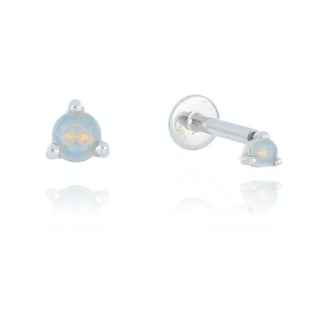 A&S Ear Styling Collection 14ct White Gold 2mm Opal Single Stud Earring