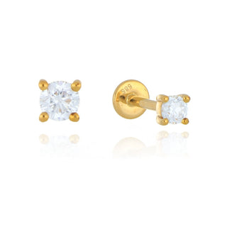 A&S Ear Styling Collection 14ct Yellow Gold 3mm Diamond Single Stud Earring