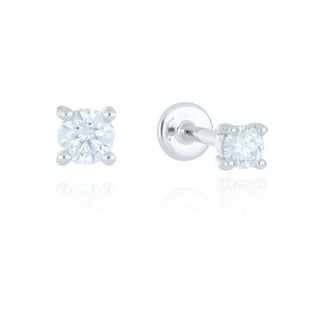 A&S Ear Styling Collection 14ct White Gold 3mm Diamond Single Stud Earring