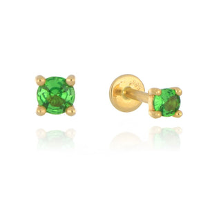A&S Ear Styling Collection 14ct Yellow Gold 3mm Tsavorite Single Stud Earring