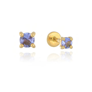 A&S Ear Styling Collection 14ct Yellow Gold 3mm Tanzanite Single Stud Earring