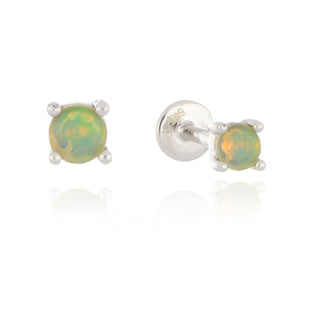 A&S Ear Styling Collection 14ct White Gold 3mm Opal Single Stud Earring