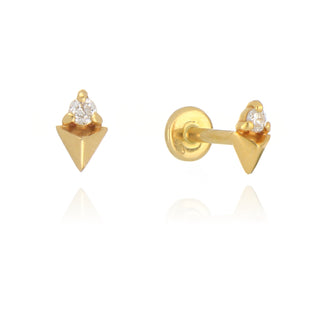 A&S Ear Styling Collection 14ct Yellow Gold Diamond Tooth Single Stud Earring
