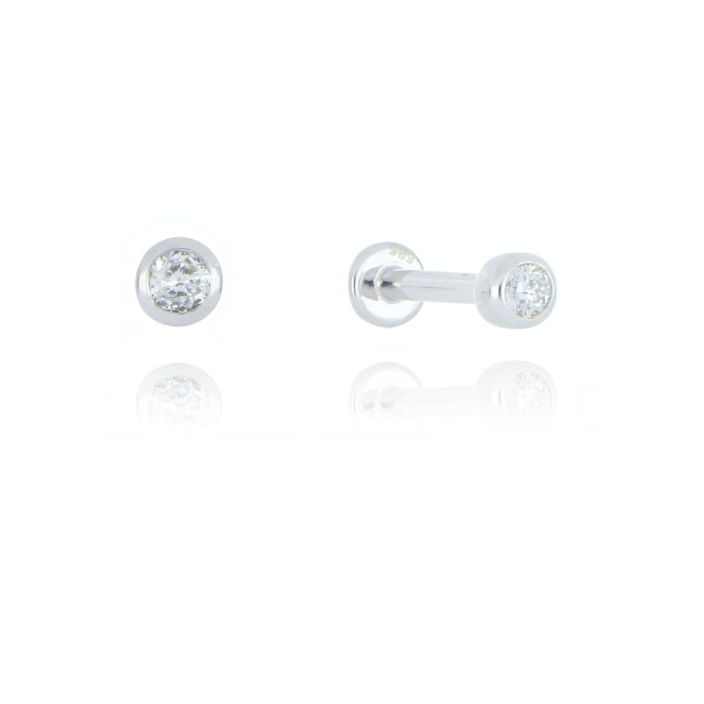Small white outlet gold stud earrings