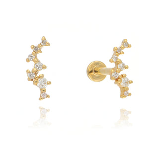A&s Ear Styling Collection 14ct Yellow Gold Scattered Diamond Single Stud Earring