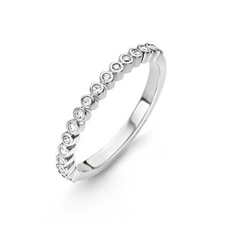 Ti Sento Silver Cz Rub-over Half Eternity Ring - Size 54