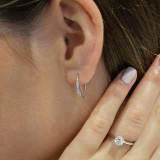 9ct White Gold 0.14ct Diamond Hook Earrings
