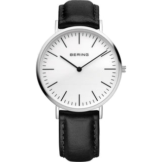 Bering Gents Classic Watch With A Black Leather Strap