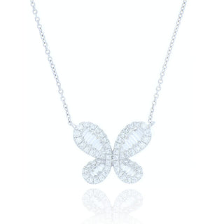 18ct White Gold 0.51ct Diamond Butterfly Necklace