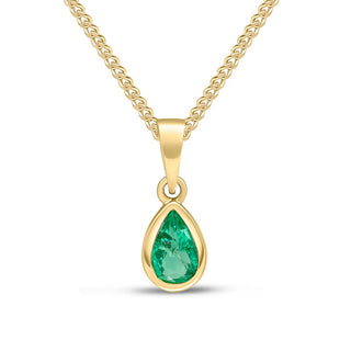 9ct Yellow Gold 0.46ct Emerald Necklace