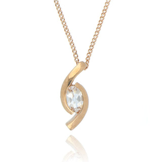 9ct Rose Gold Oval Eye Morganite Necklace