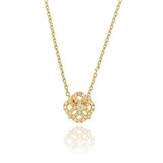 18ct Yellow Gold 0.10ct Diamond Filigree Necklace