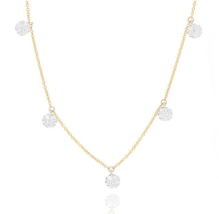 18ct Yellow Gold 0.38ct Diamond 5 Point Cluster Necklace