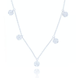 18ct White Gold 0.38ct Diamond 5 Point Cluster Necklace