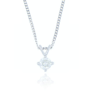 9ct White Gold 0.25ct Diamond Solitaire Necklace