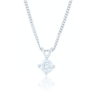 9ct White Gold 0.30ct Diamond Solitaire Necklace