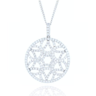 18ct white gold 1.09ct diamond set circle necklace