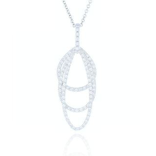 18ct white gold 0.38ct diamond set drop necklace