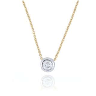 18ct Yellow Gold 0.06ct Diamond Solitaire Necklace
