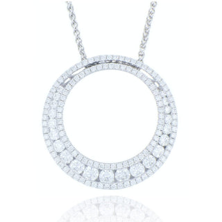 18ct White Gold 1.33ct Diamond Circle Necklace