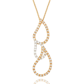 18ct Rose and White Gold 0.75ct Diamond Triple Water Drop Necklace