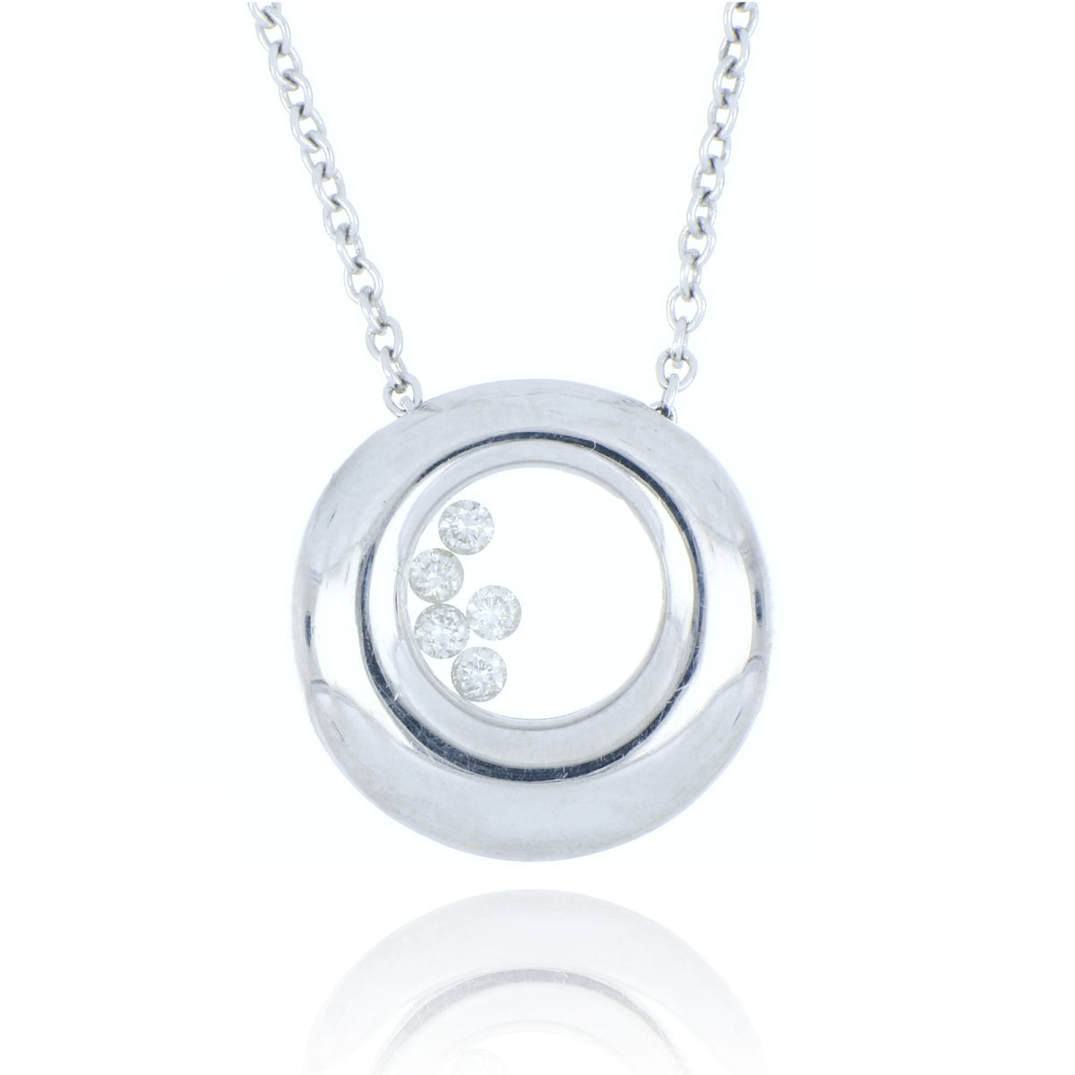 Allum & Sidaway Jewellery 18ct White Gold 0.16ct Floating Diamond Necklace 1417228