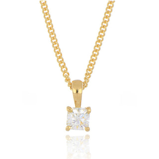 18ct yellow gold 0.36ct diamond solitaire necklace