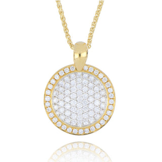 18ct yellow and white gold 0.89ct diamond disc necklace