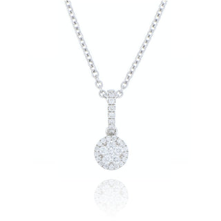 18ct white gold 0.14ct diamond cluster necklace