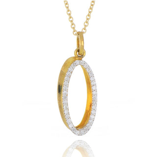 9ct yellow gold 0.23ct diamond offset necklace