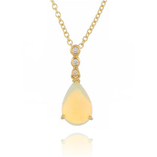 18ct Yellow Gold 0.96ct Opal And Diamond Necklace