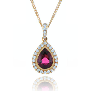18ct Rose Gold 1.28ct Rubellite And Diamond Necklace