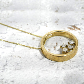 9ct Yellow Gold 0.02ct Diamond Circle Necklace